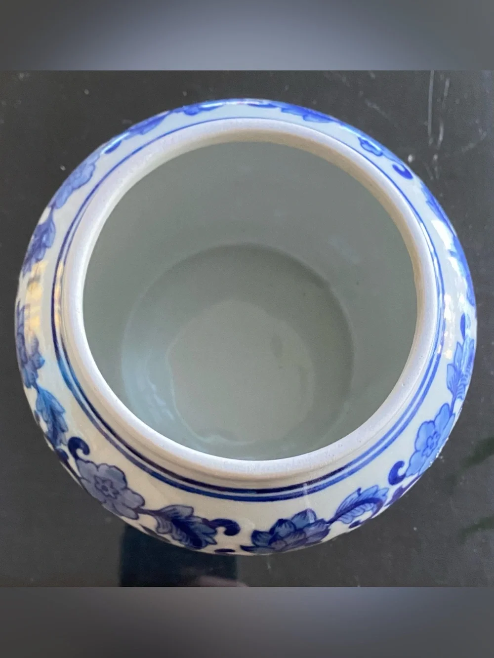 Williams Sonoma Petite Ginger Jar Chinoiserie Blue White Floral Vines 6”